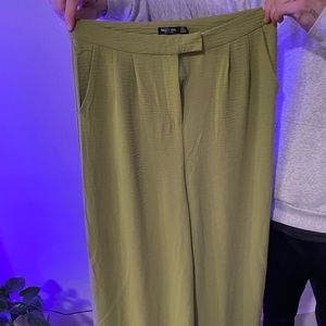 Textured Tailored Wide Leg Pants